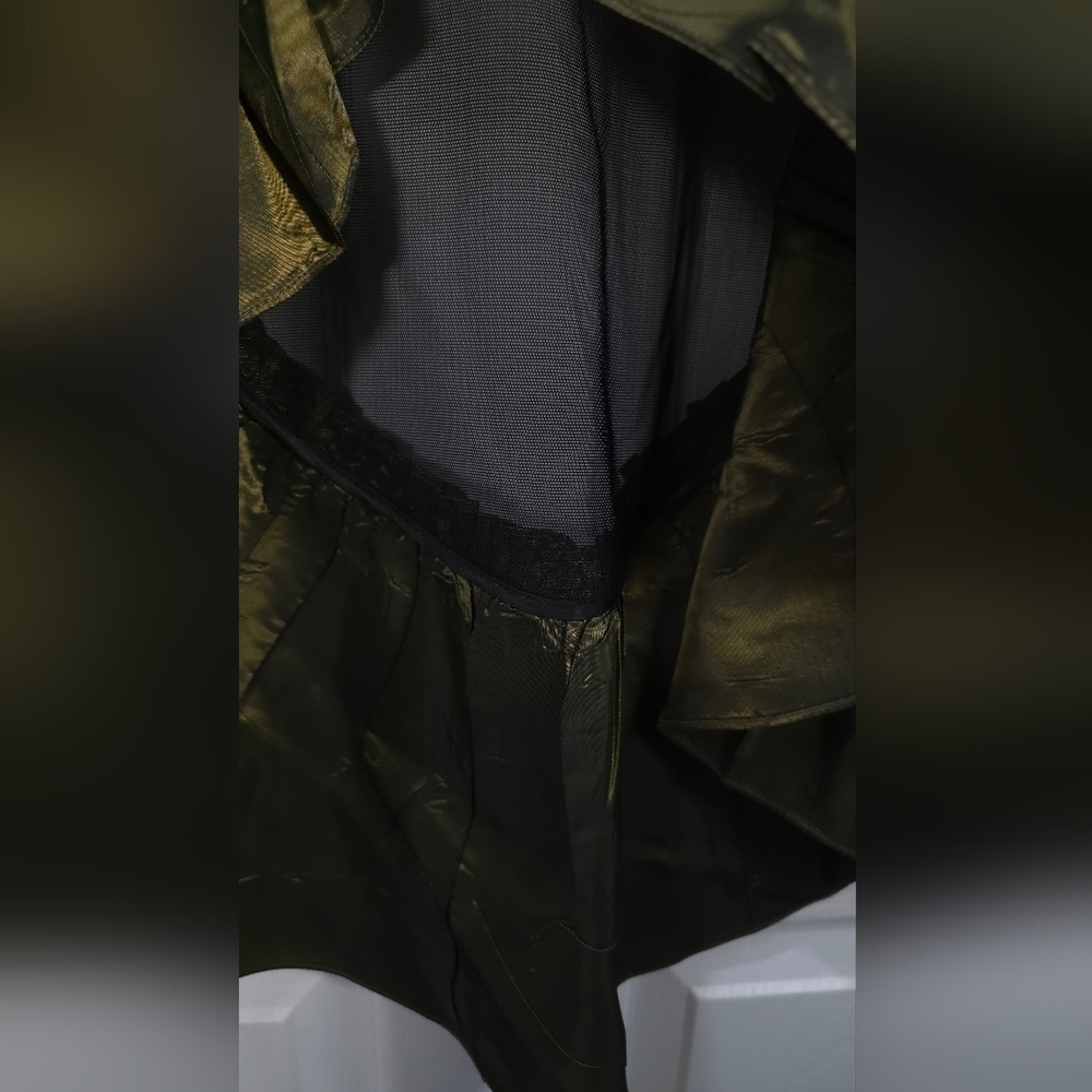 Marie Saint Pierre Avant Garde Couture Jacket Tunic - Gold/Green Taffeta S - Picture 9 of 11